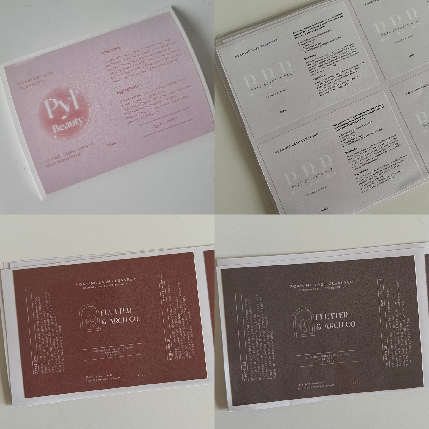 Custom Lash Cleanser Labels