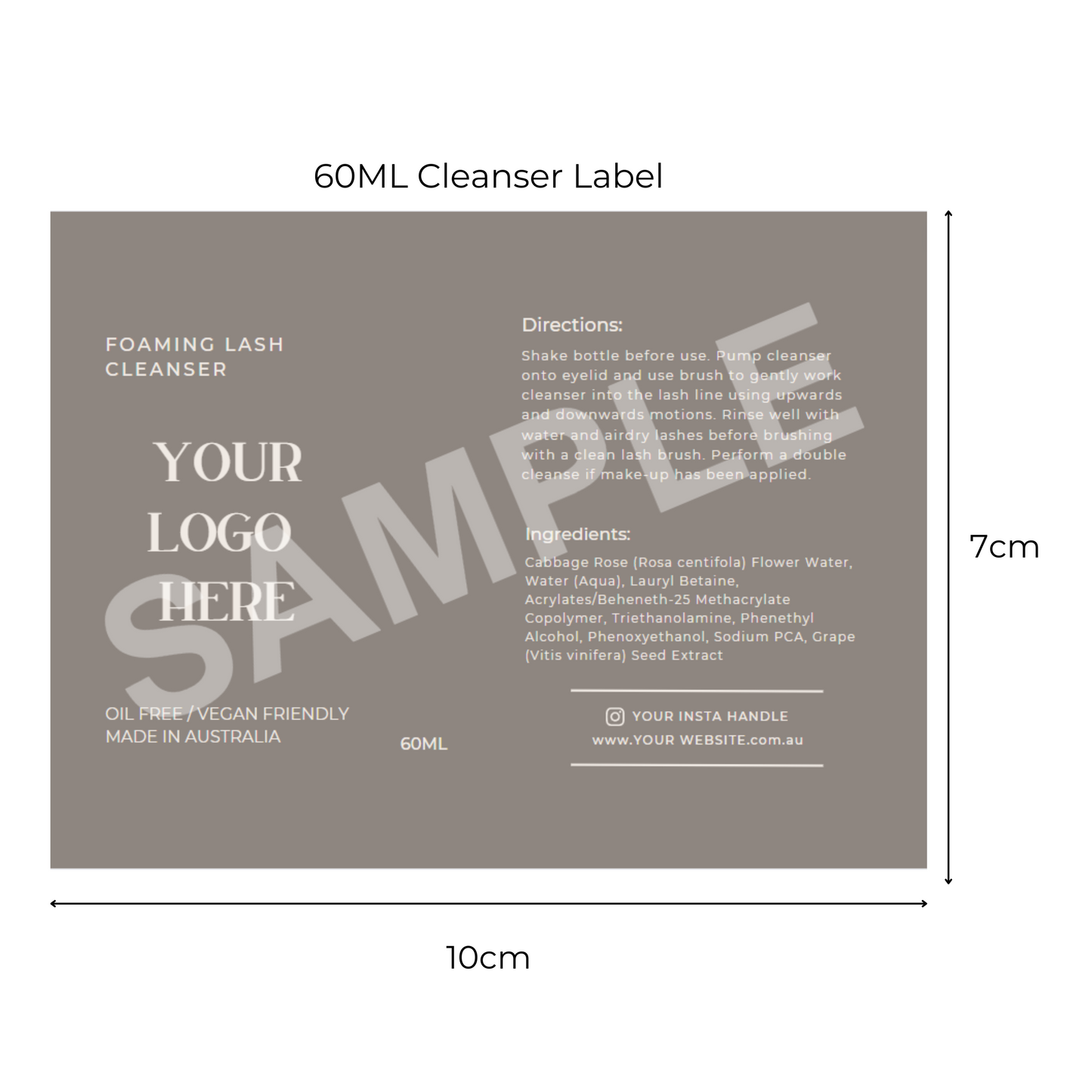 Custom Lash Cleanser Labels